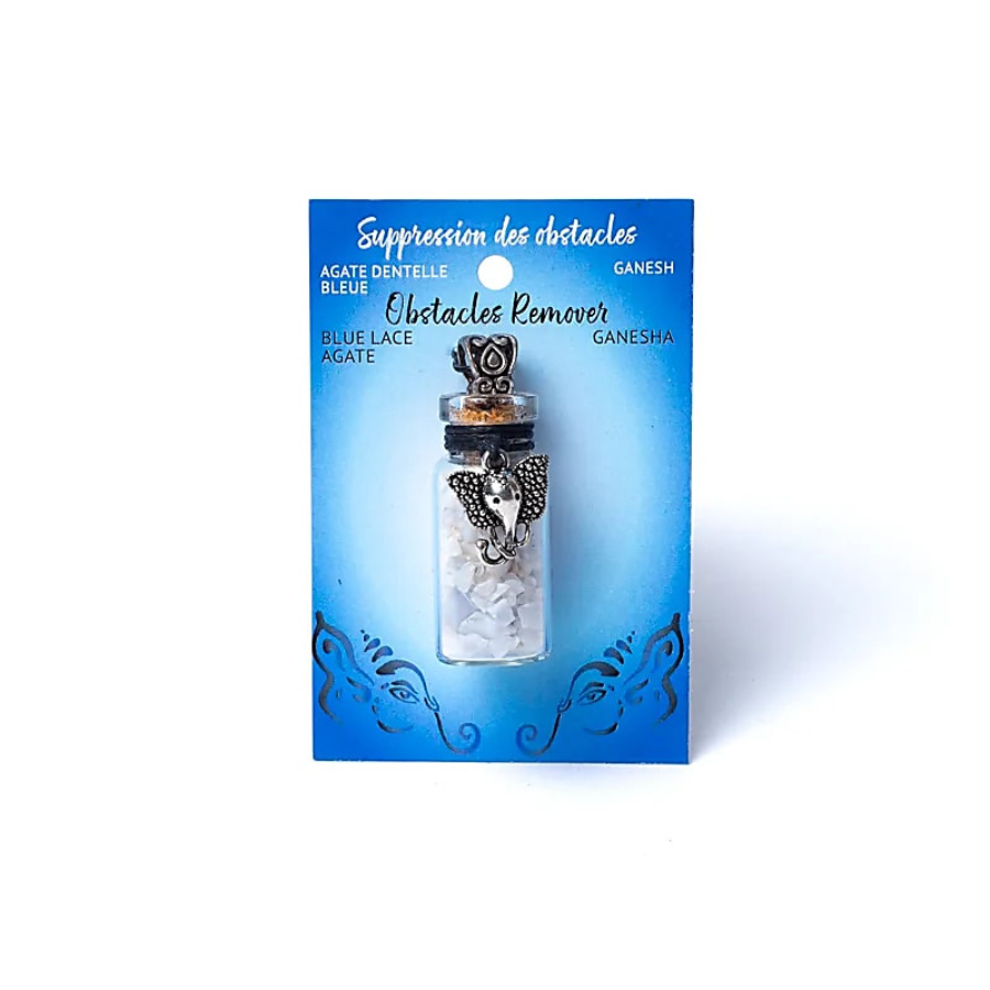 crea-idea-home-Fiole cadeau-en-verre-sur-ordon-en-cuir-Agate-dentelle-bleue-Ganesh-Paix-Communication-1