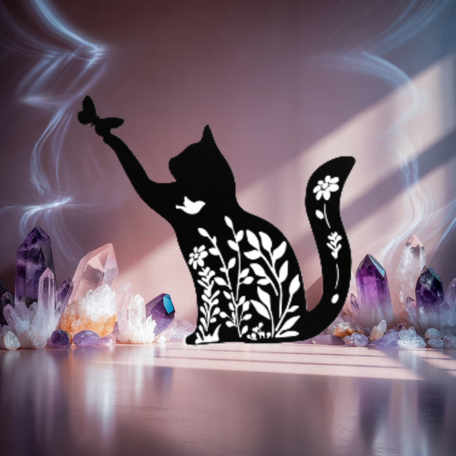 crea-idea-home-décoration-murale-métal-chat-mystique-nature