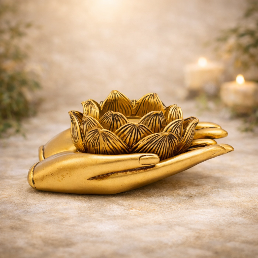 crea-idea-home-bougeoir-double-main-lotus-doré