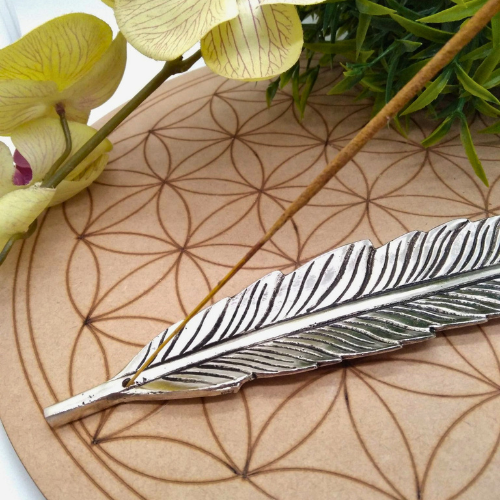 crea-idea-home-porte-encens-plume-metal-argenté-2