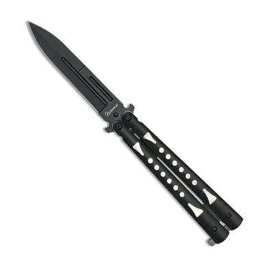 Couteau papillon noir design 10 cm
