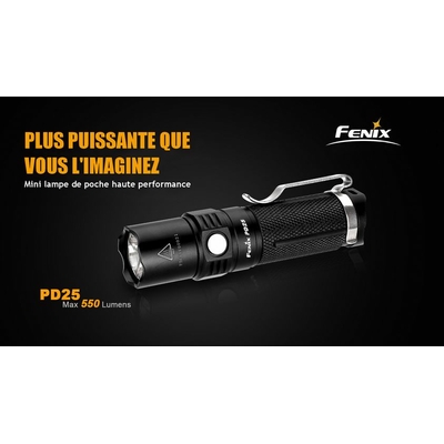 FENIX Lampe torche Led PD25 550 lumens pile offerte