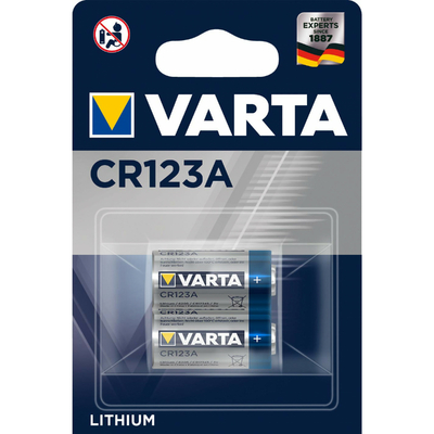 Lot de 2 Piles Lithium CR123A VARTA