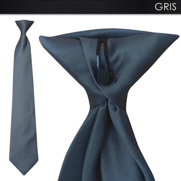 cravate-a-clip-grise