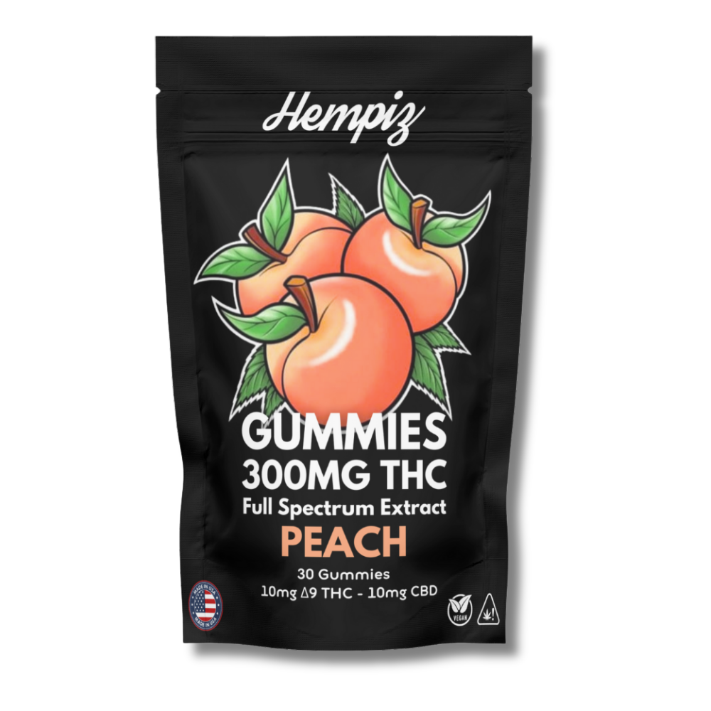 Gummies-thc-300mg-peach-hempiz-delta-9-thc