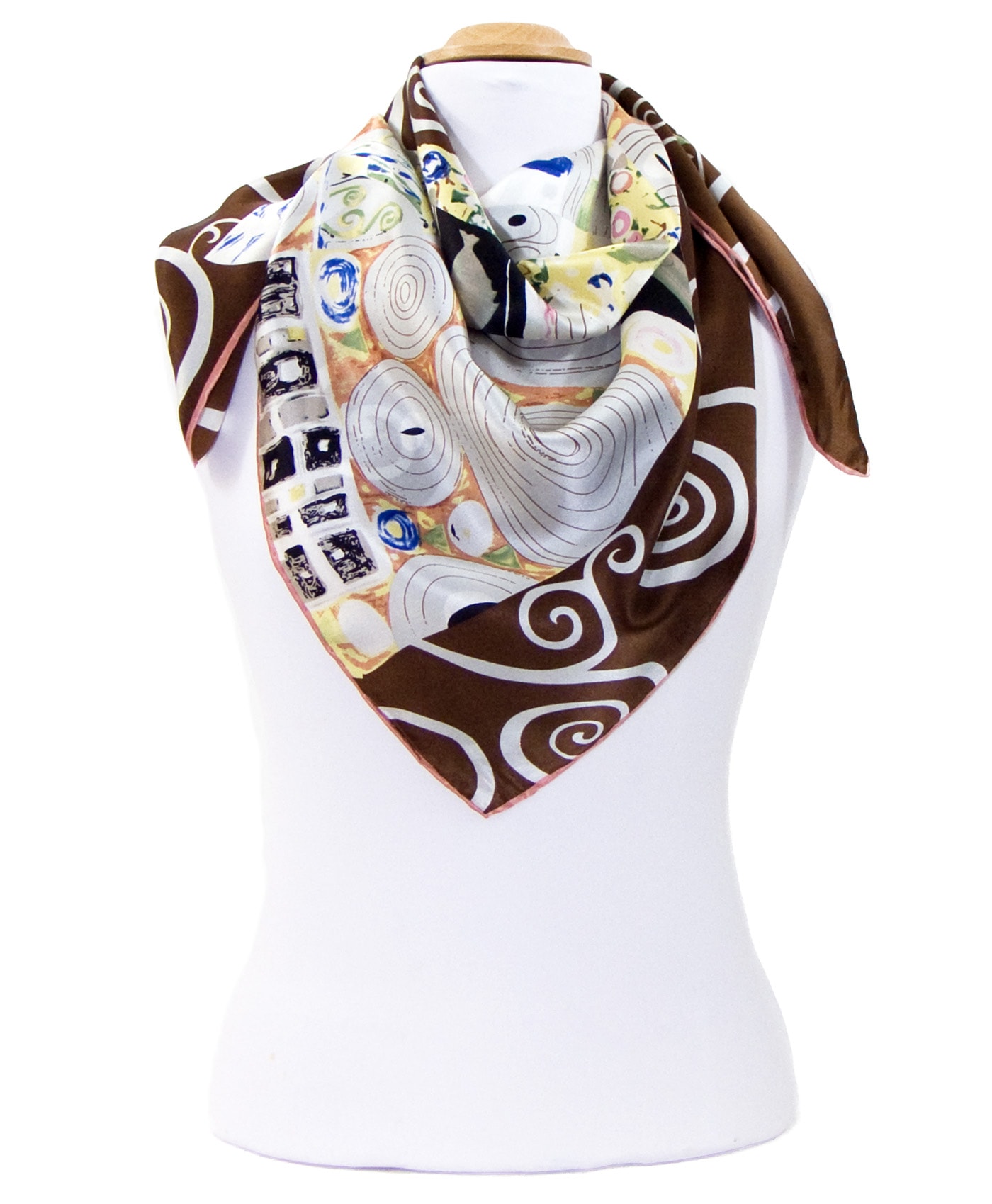 carré de soie laccomplissement gustave klimt chocolat 2-min