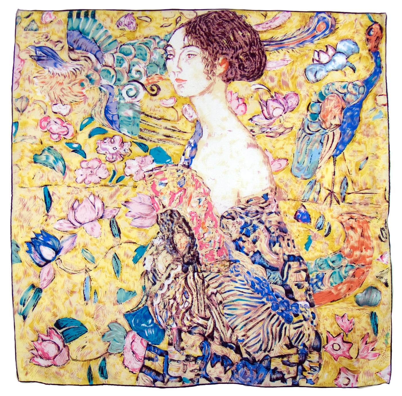 Carré de soie artysilk Gustave Klimt La dame à l’éventail