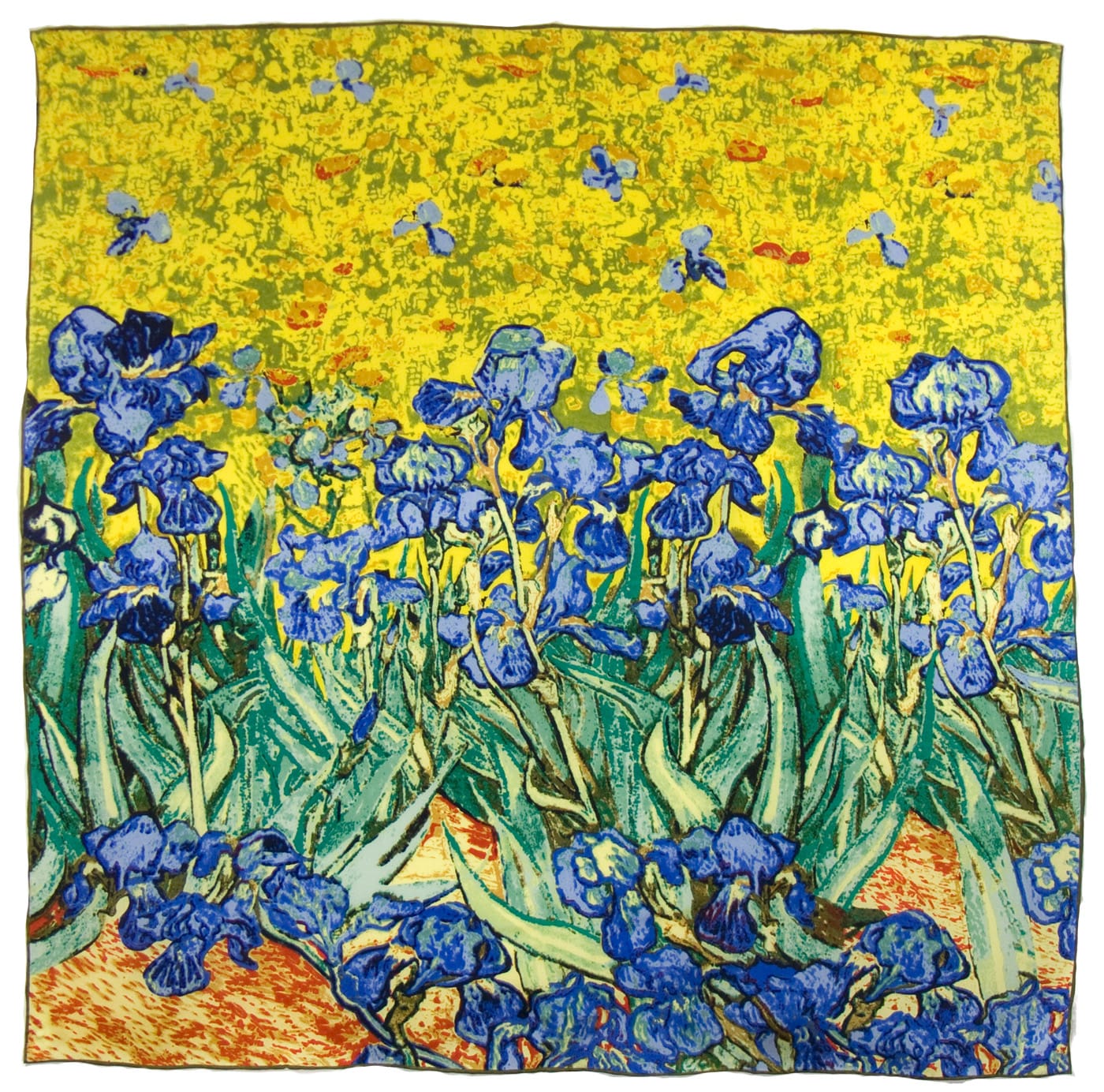 carré de soie les iris bleu Vincent Van Gogh 1-min