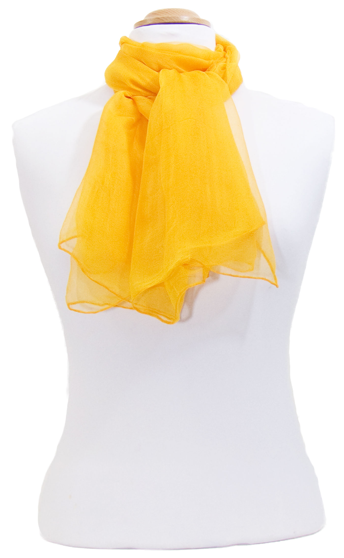 foulard orange  mousseline de soie 1