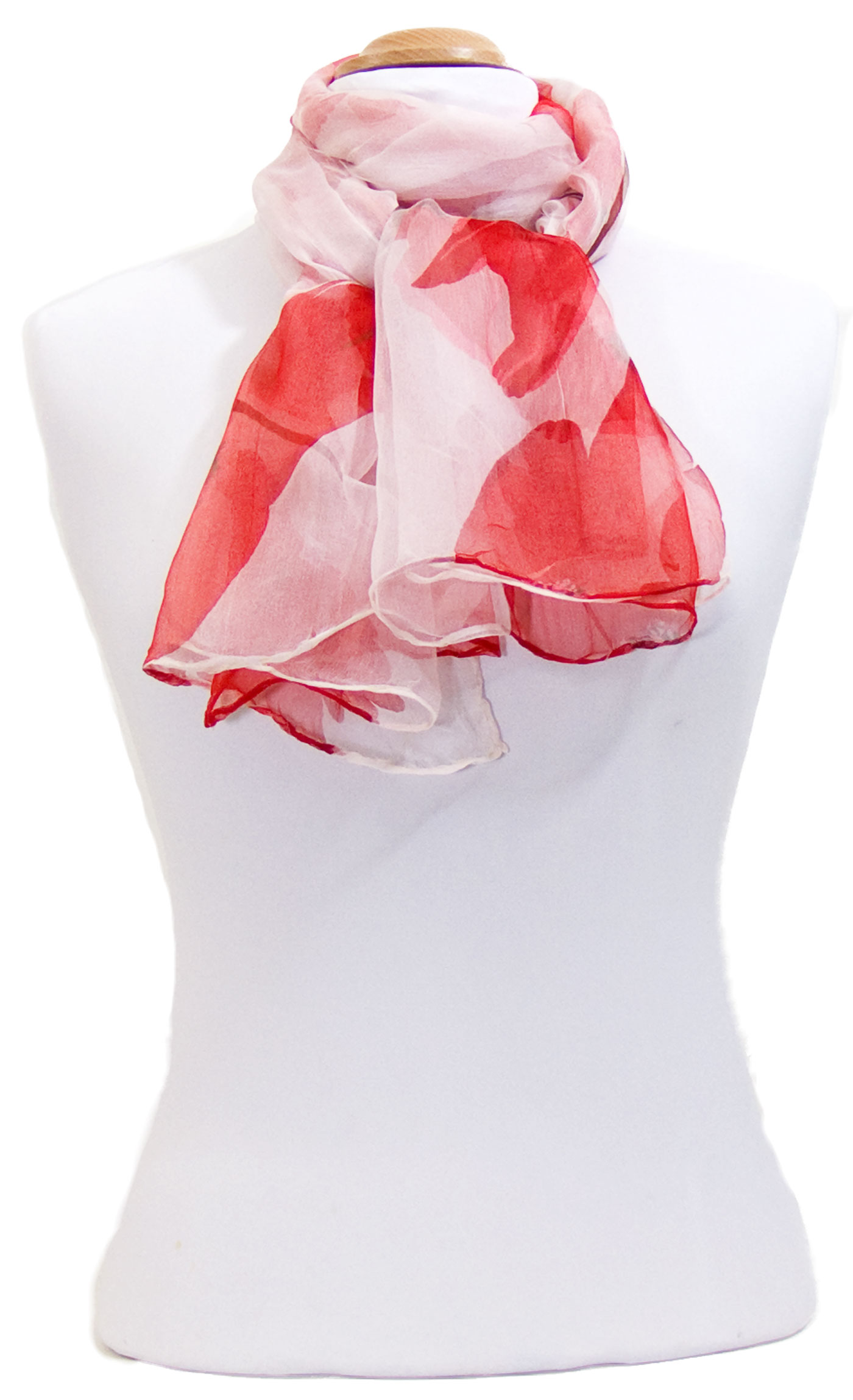 foulard mousseline de soie rouge coquelicots 2