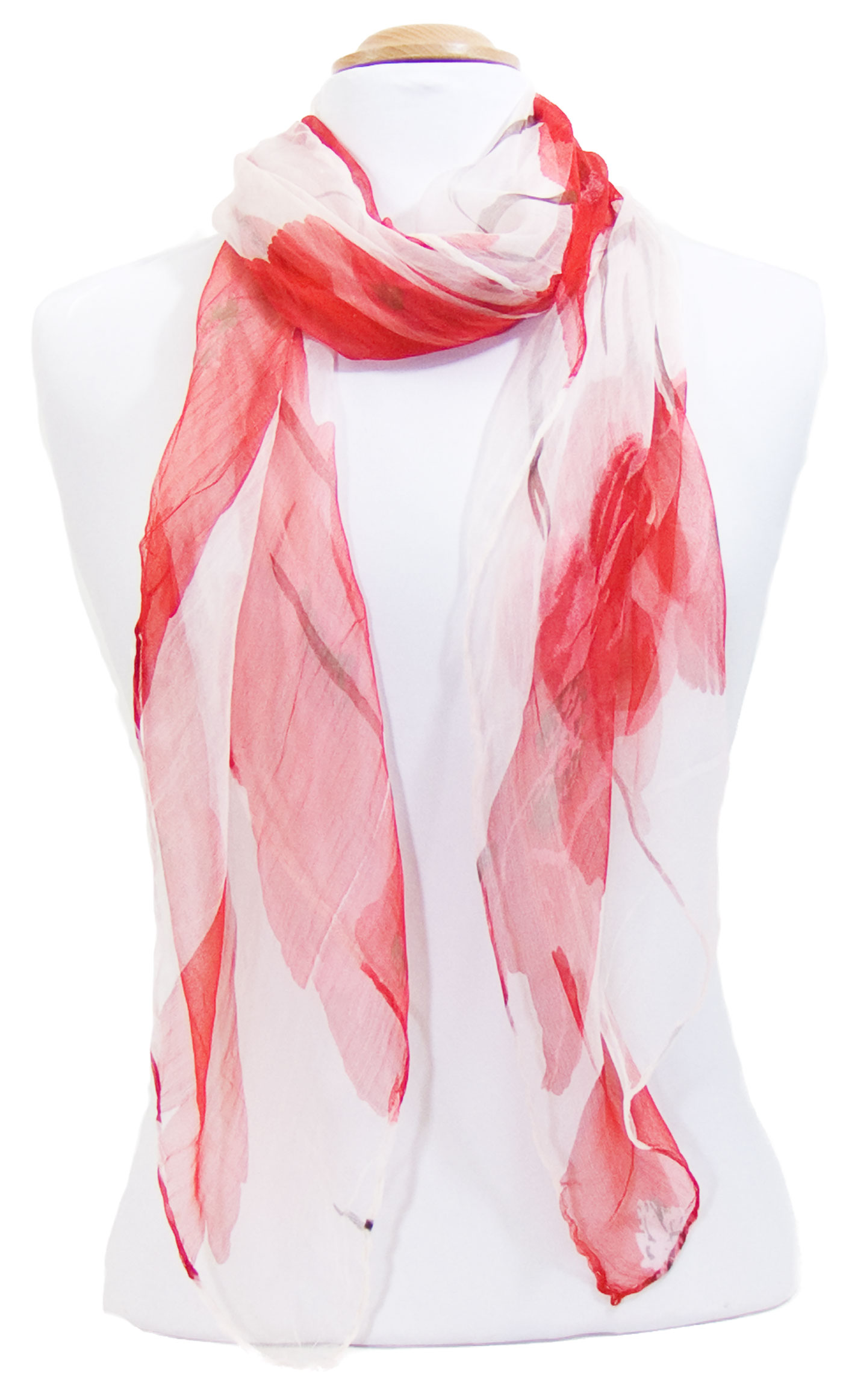 foulard mousseline de soie rouge coquelicots 3
