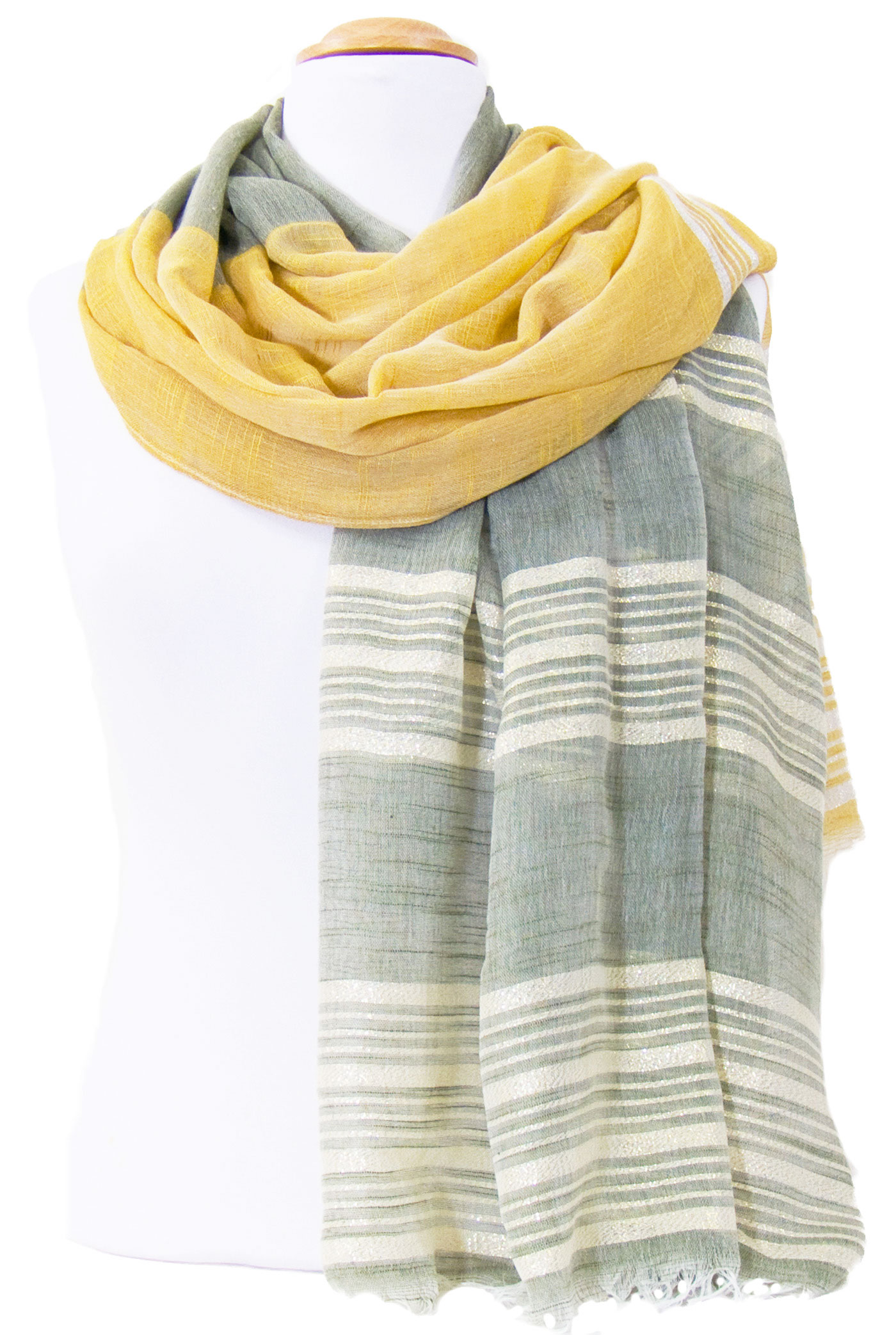 foulard kaki jaune or 3