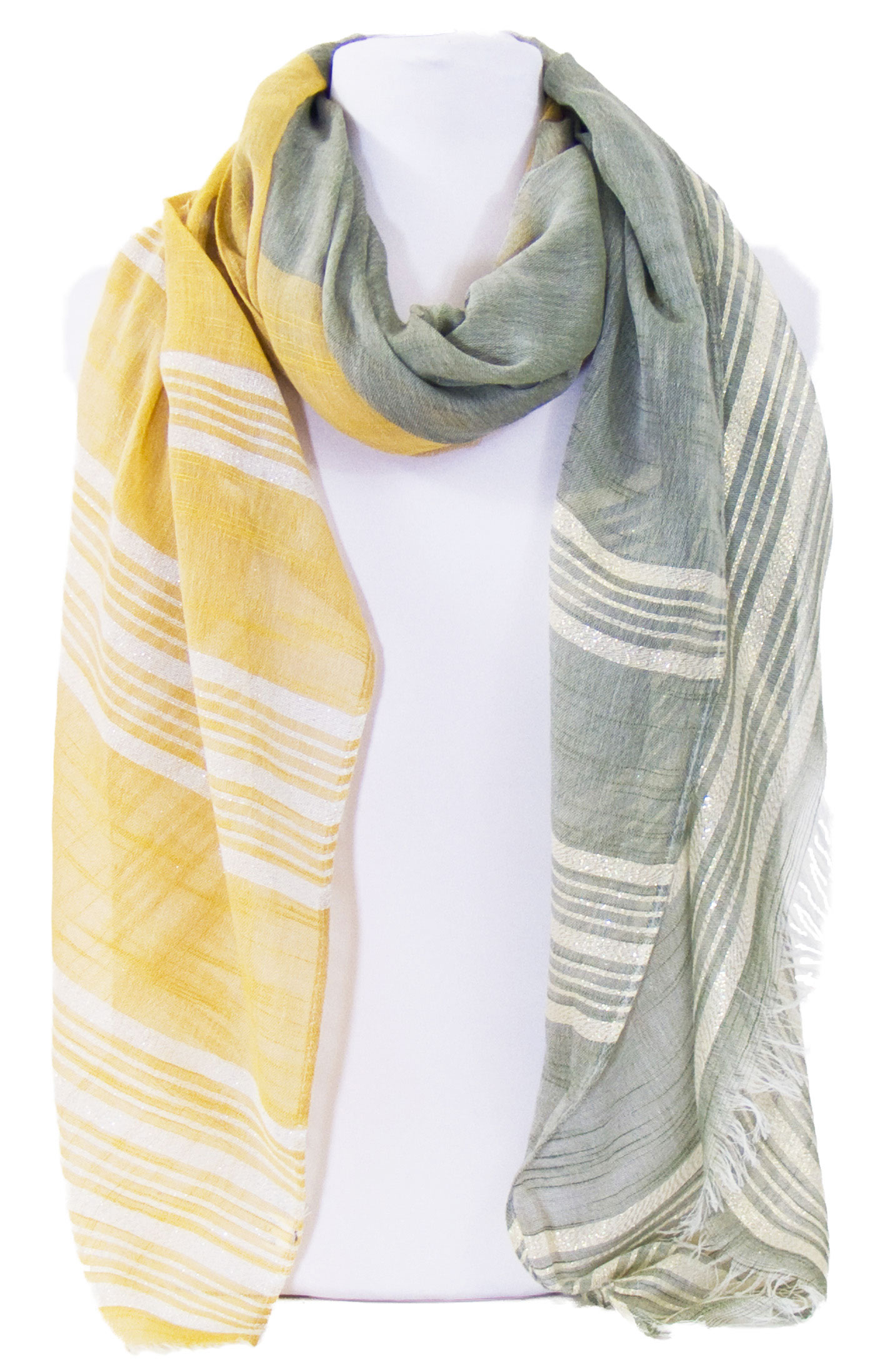 foulard kaki jaune or 1