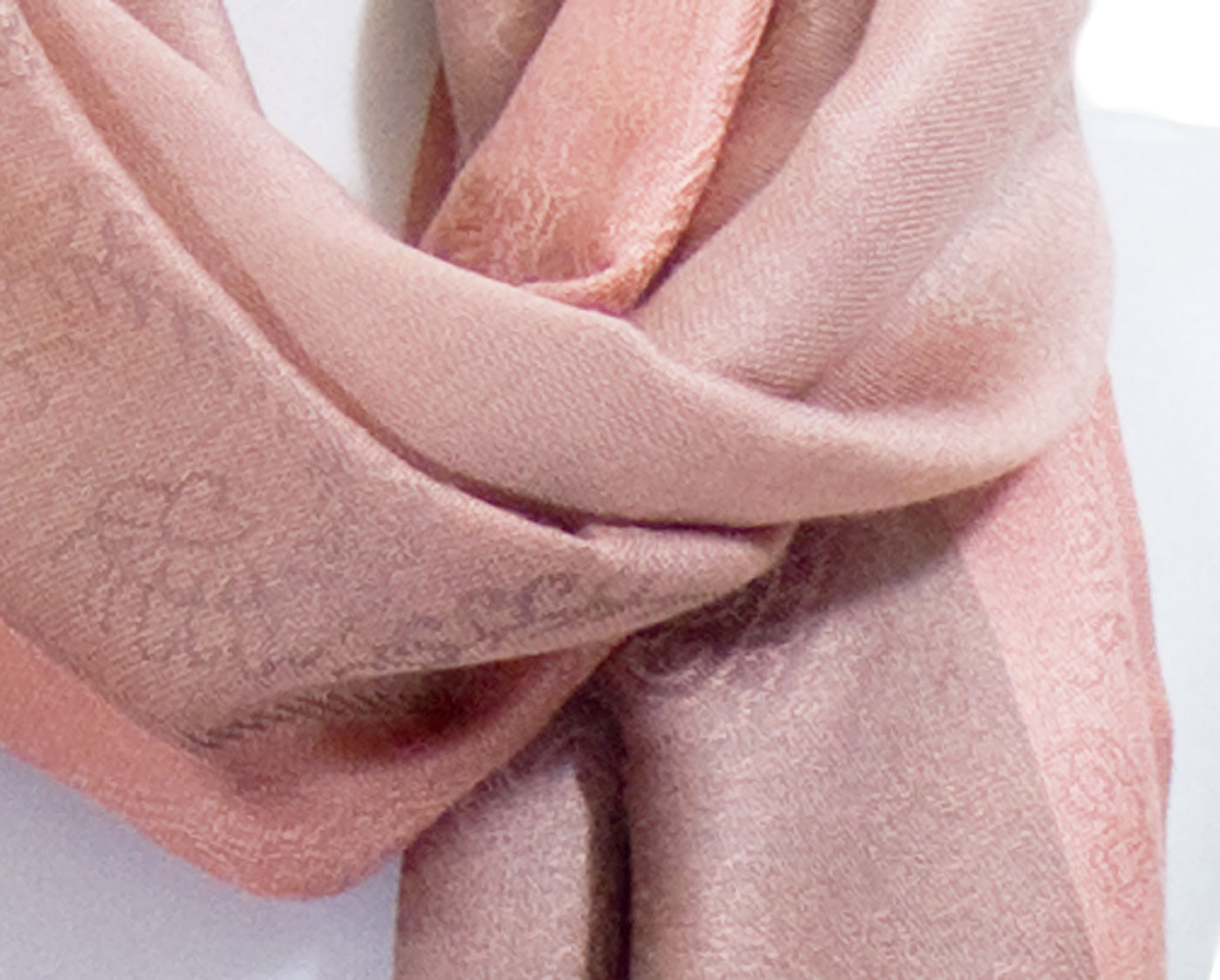 étole pashmina rose saumon rayures 4