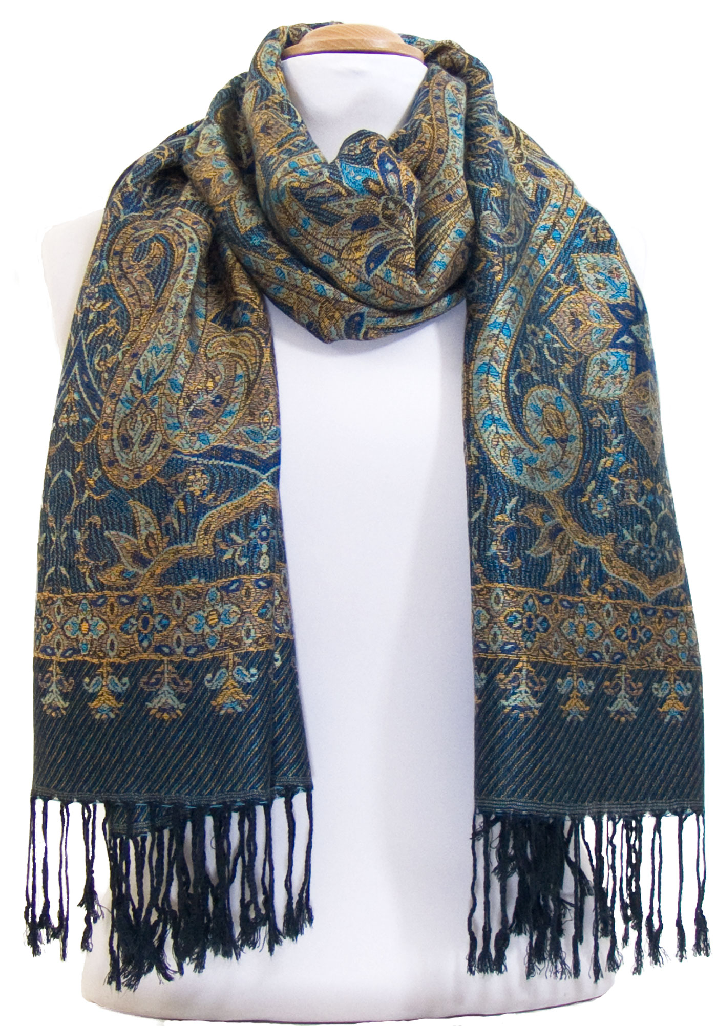 étole pashmina bleu marine baroque 3