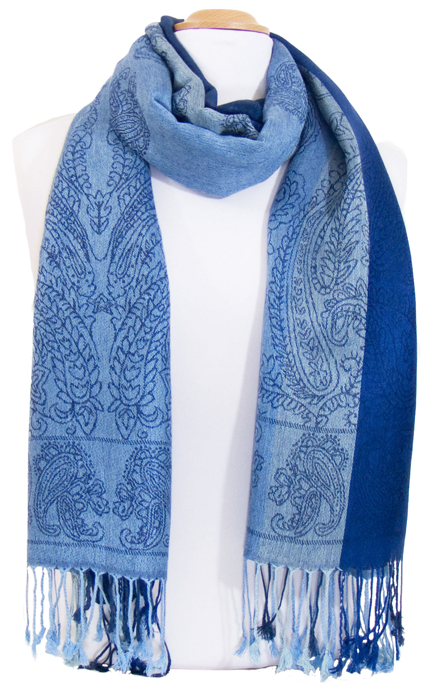etole pashmina bleu marine rayures 4