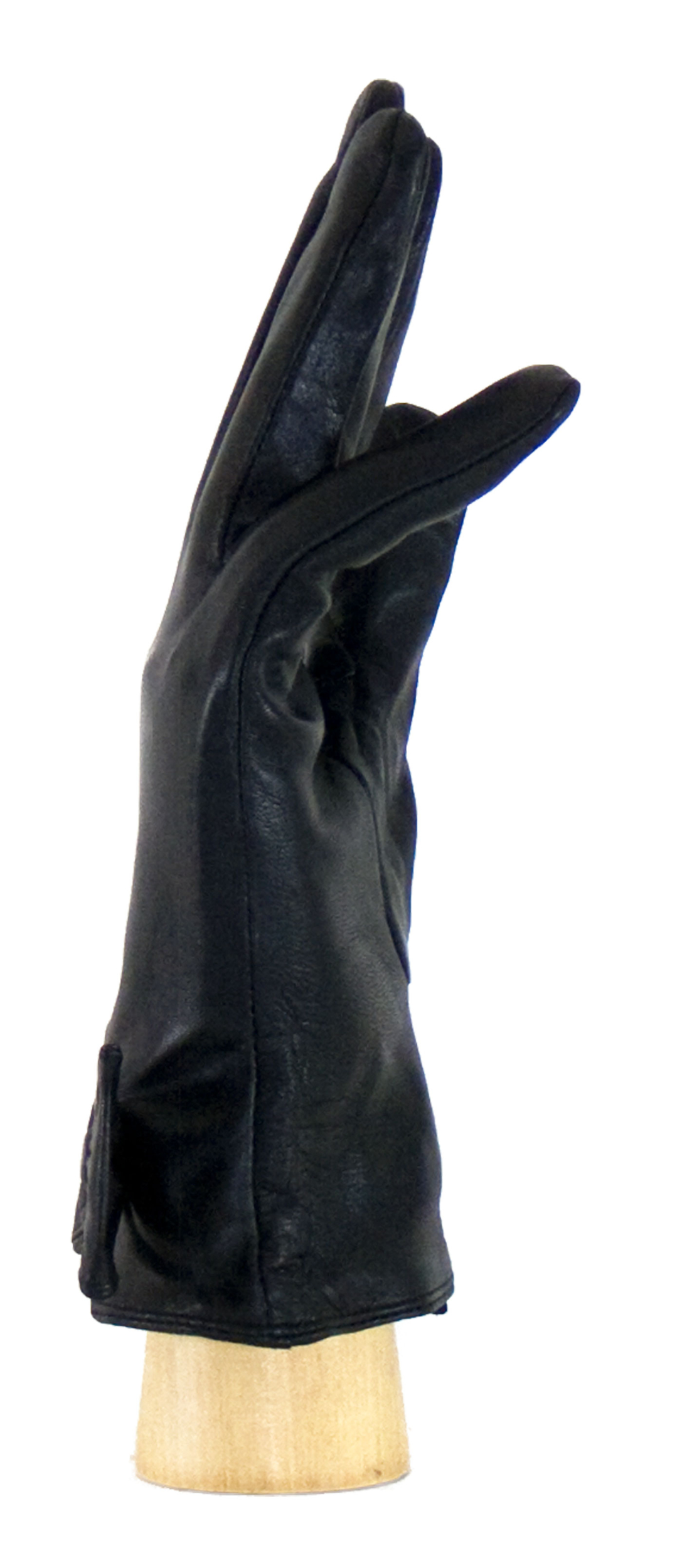 gants cuir noir noeud poignet femme 2