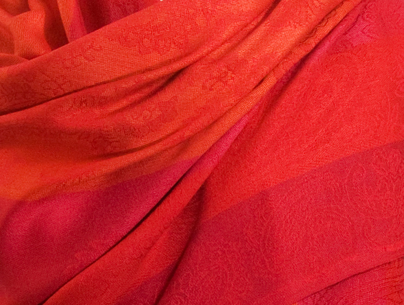 étole rouge orange pashmina motifs rayures 4
