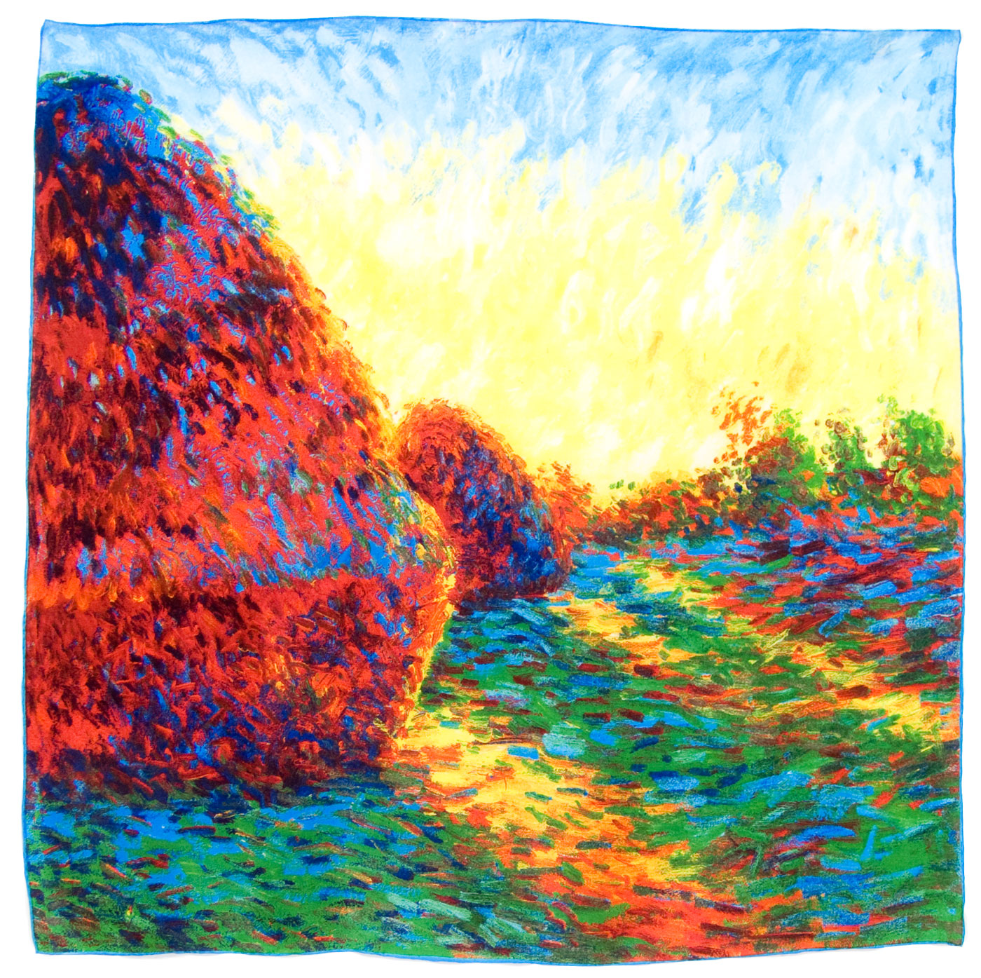 Carré en soie les meules à Giverny Claude Monet