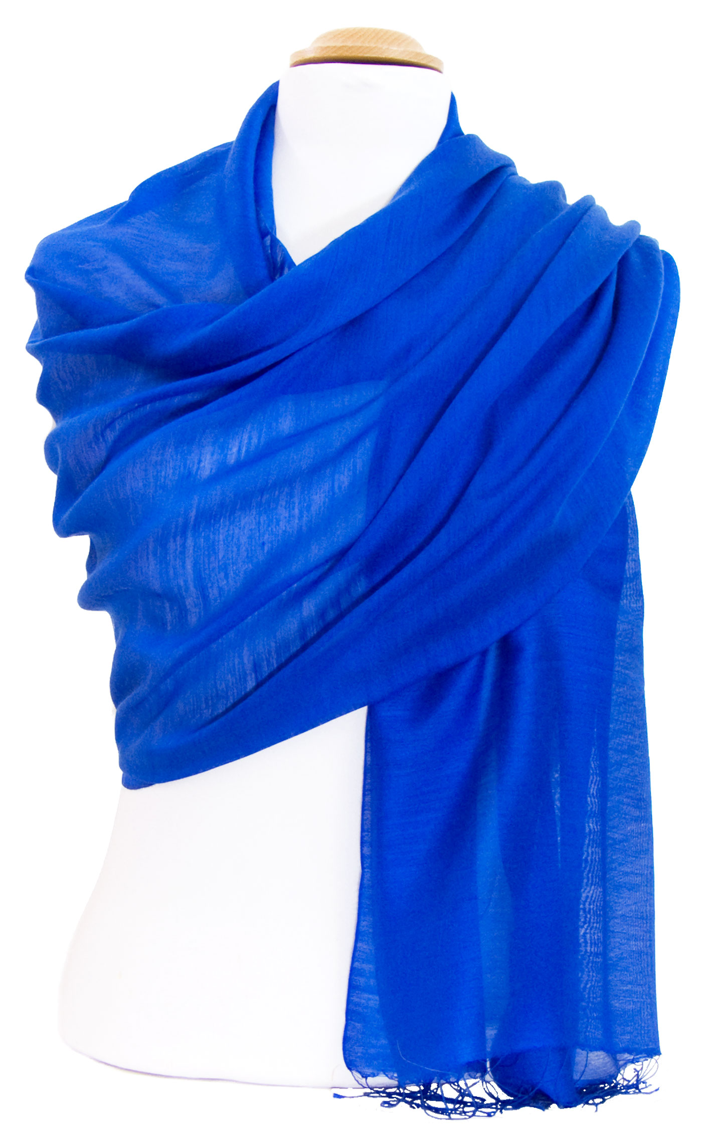 étole foulard bleu vif soie fine Alex 1