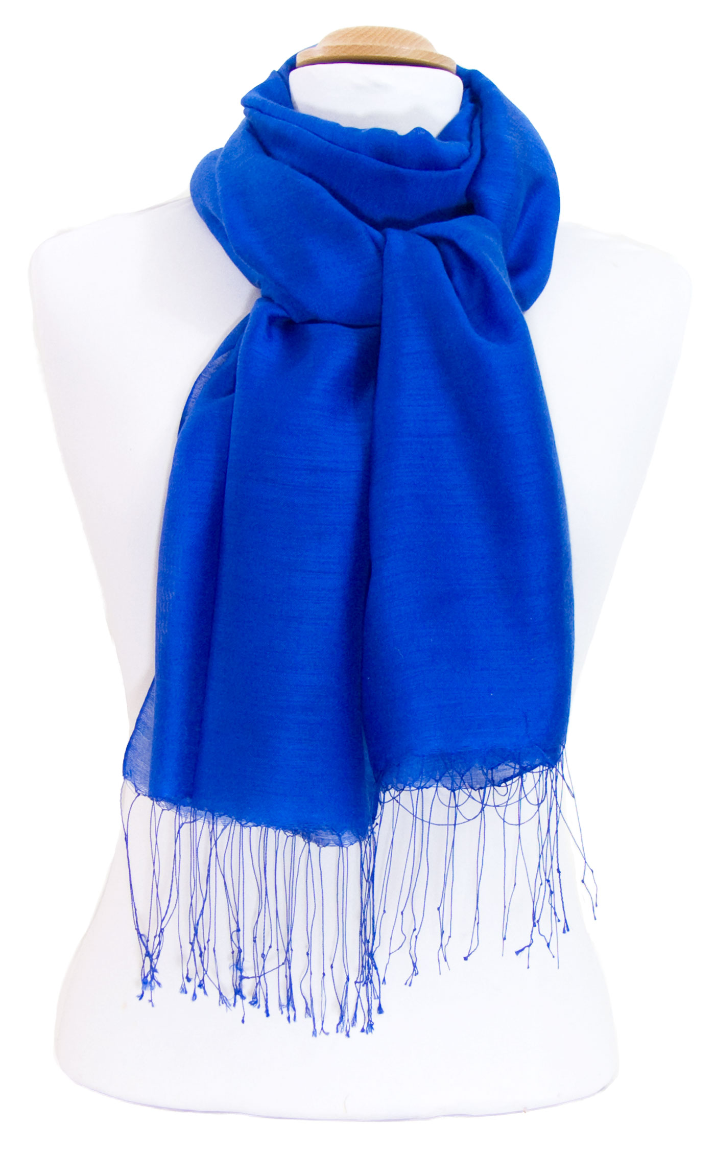 étole foulard bleu vif soie fine Alex 3