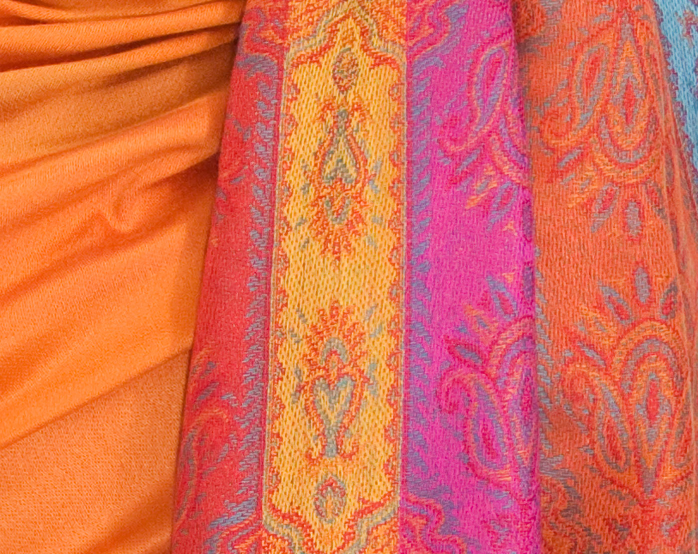 étole orange pashmina motifs 2