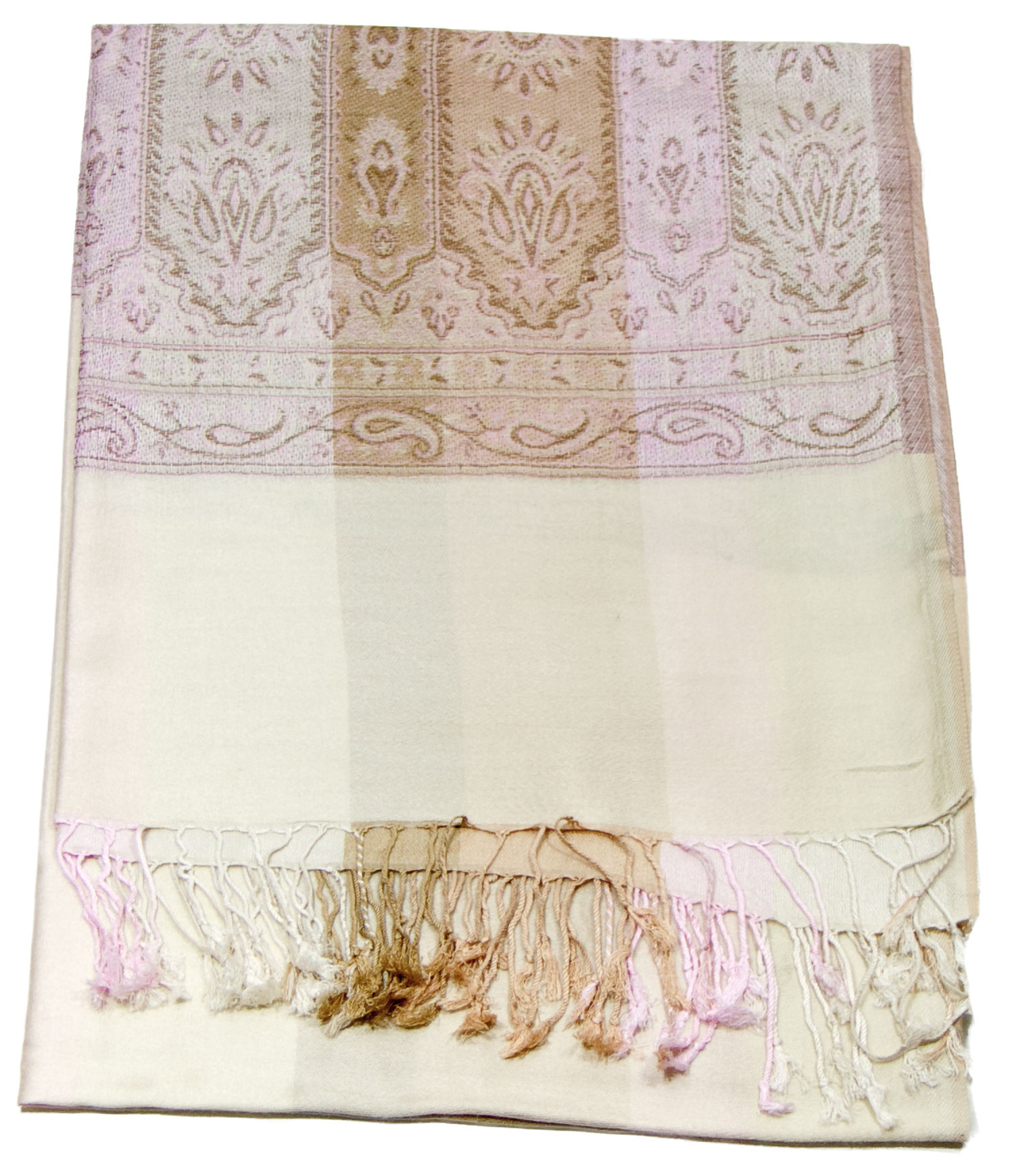 étole écru pashmina motifs 1