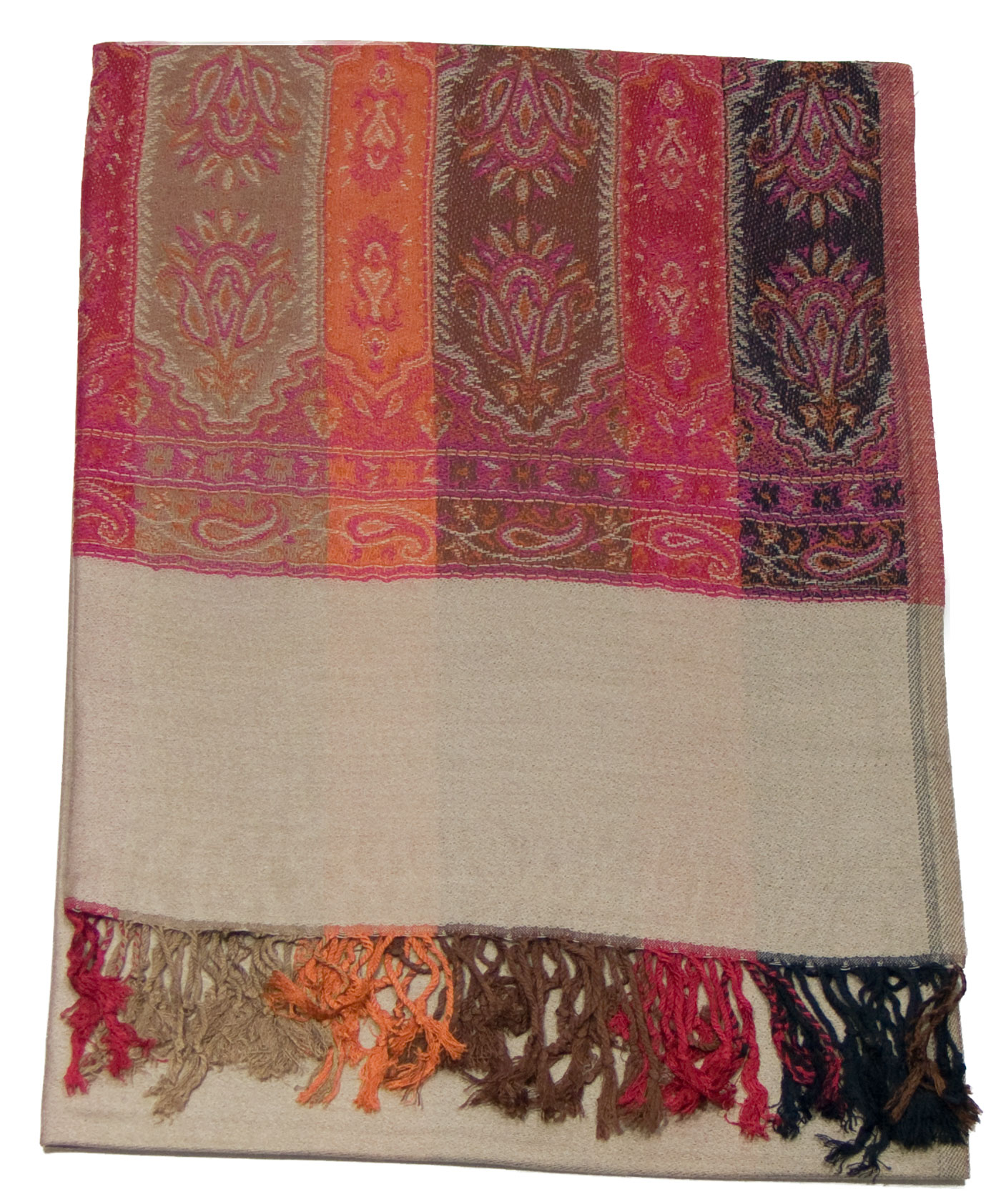étole beige pashmina motifs 1