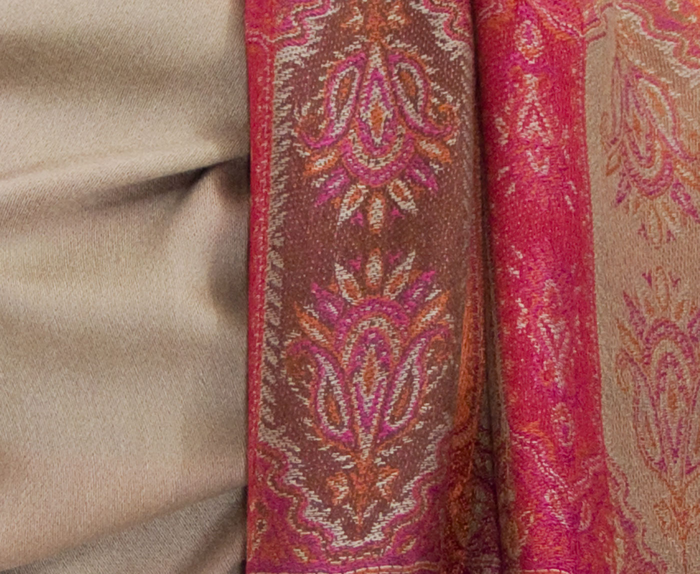 étole beige pashmina motifs 3