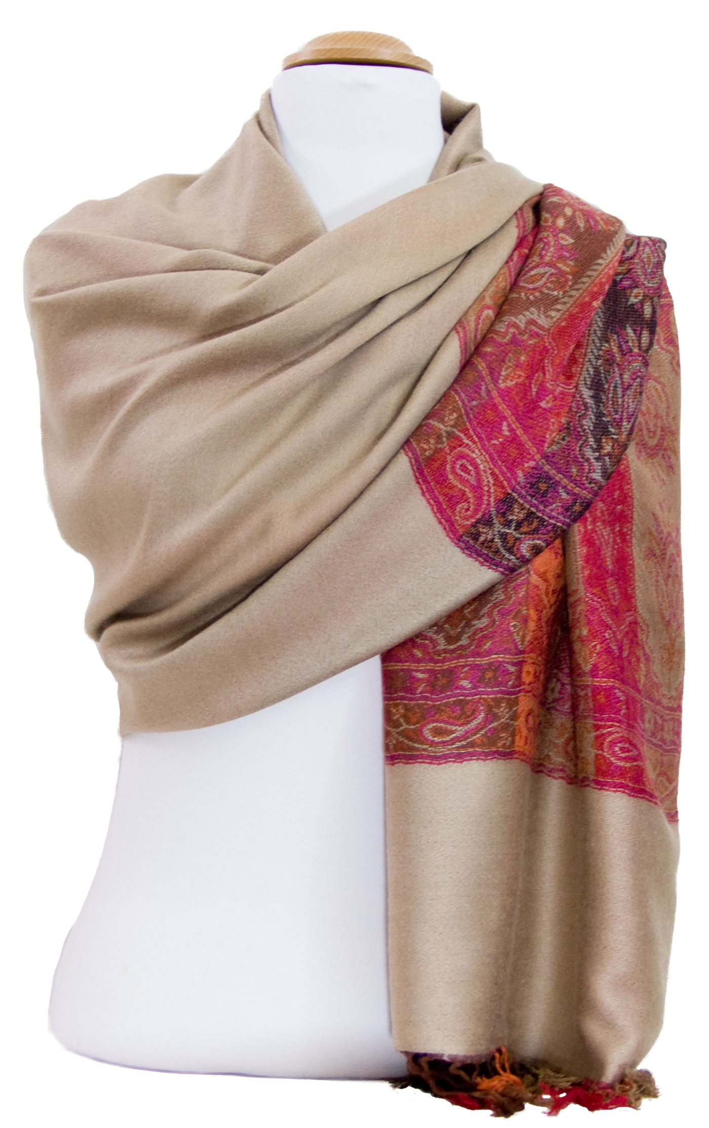 étole beige pashmina motifs 4