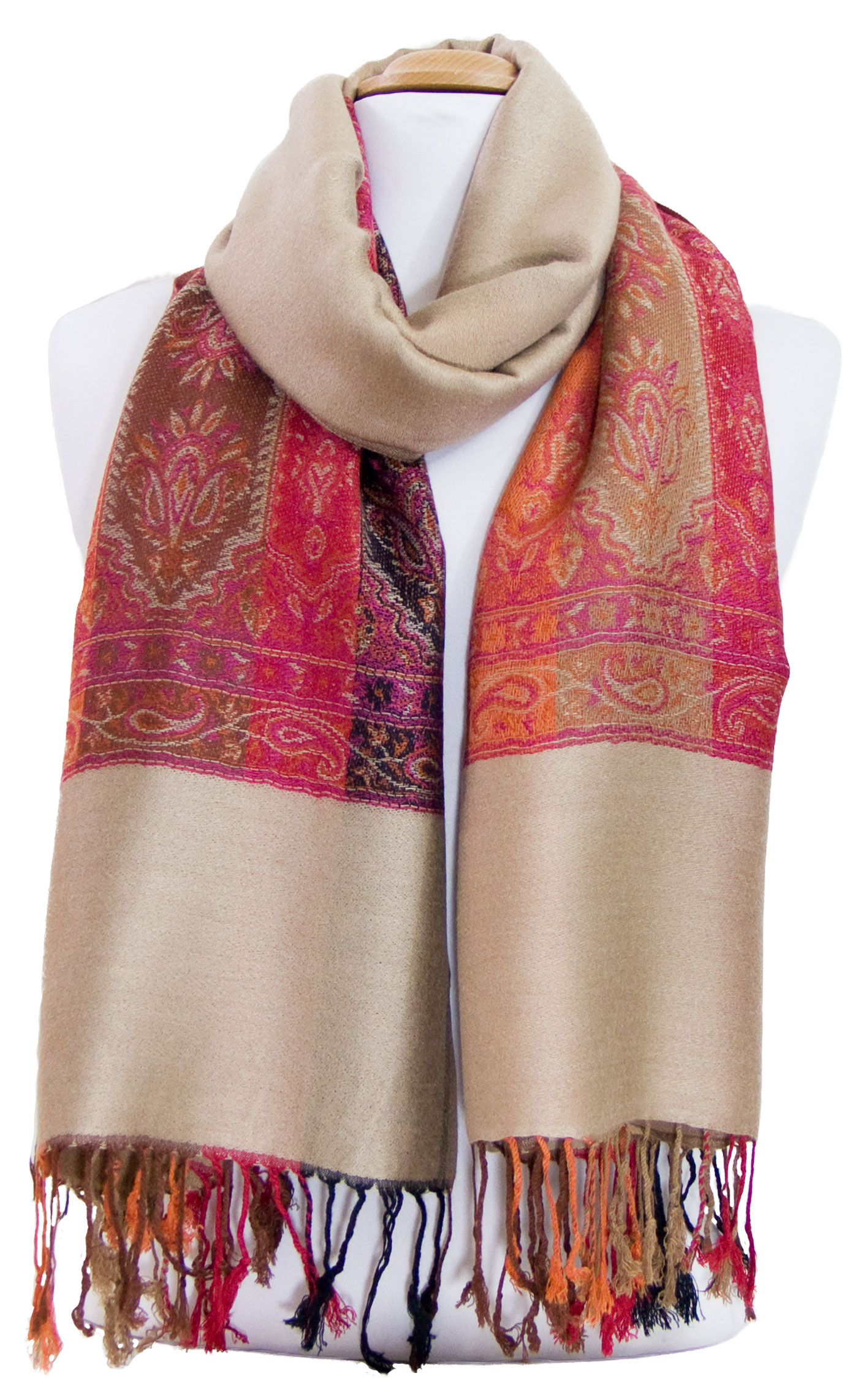 étole beige pashmina motifs 5