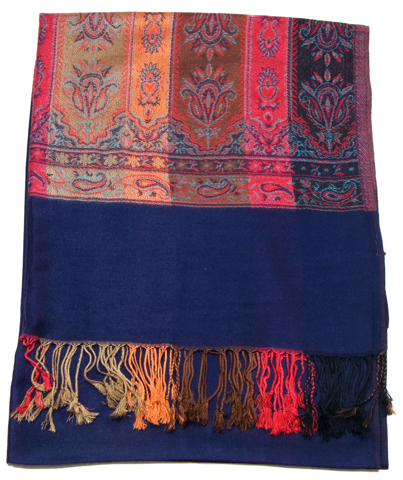 étole bleu marine pashmina motifs 2