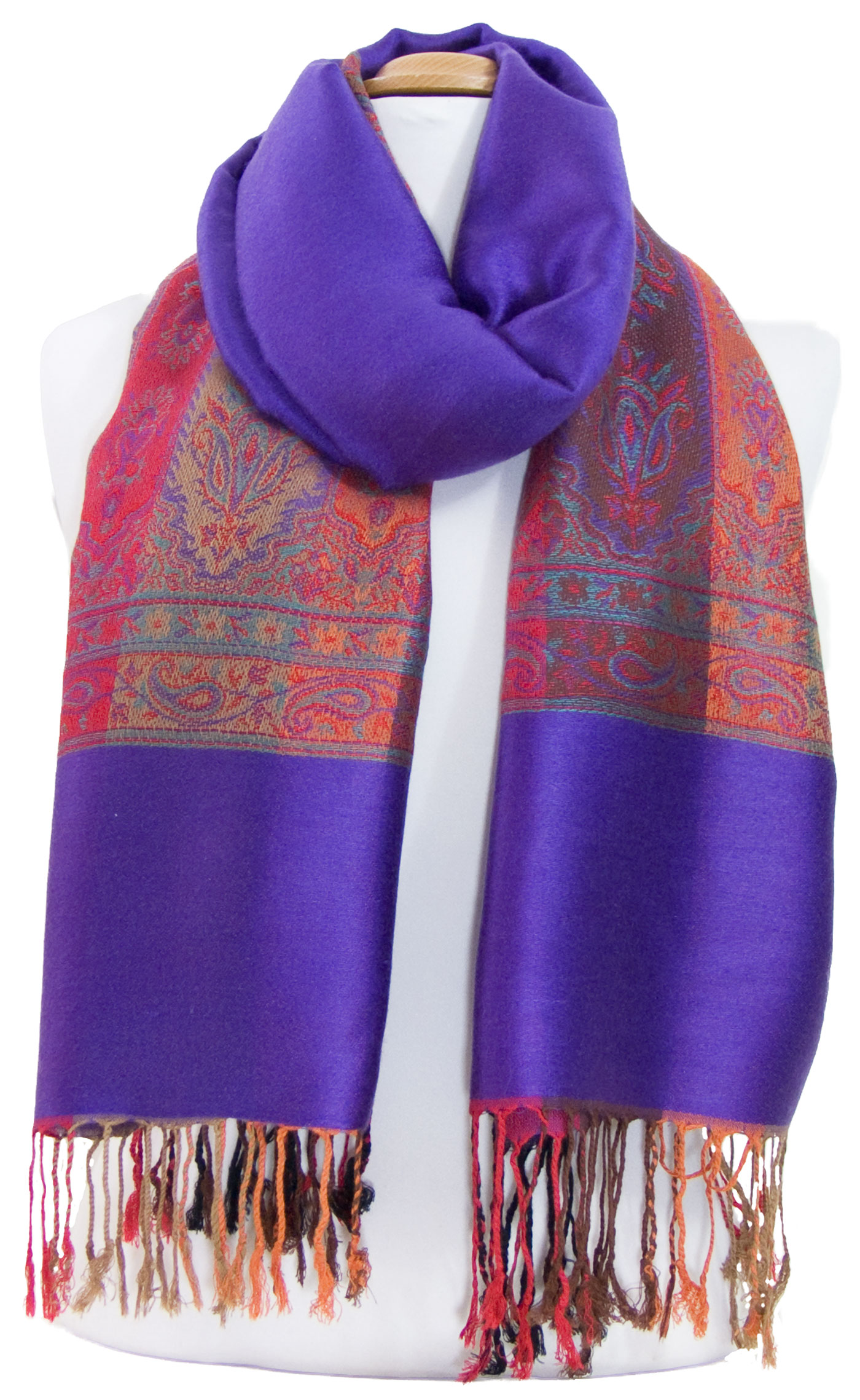 étole violet  pashmina motifs 5