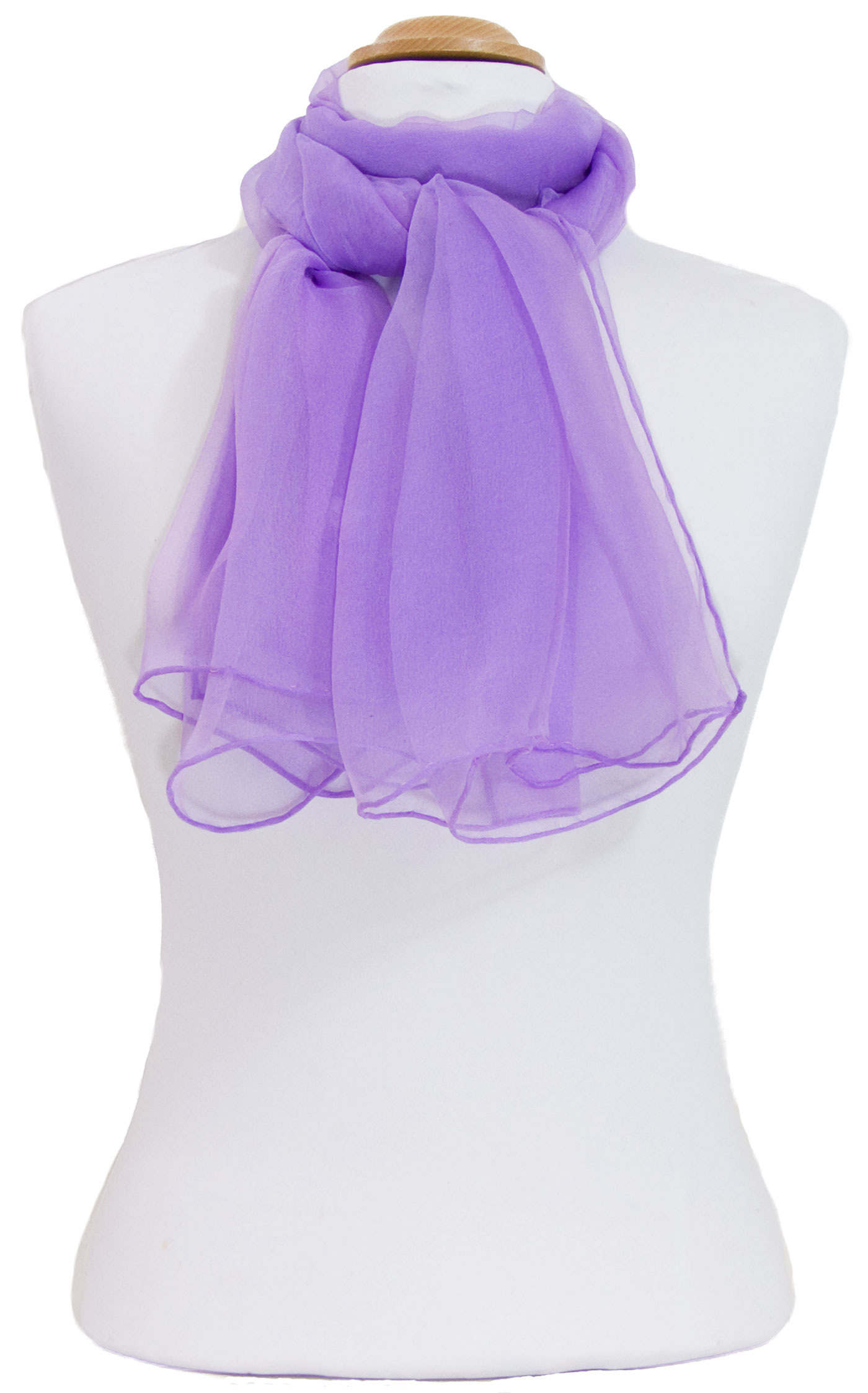 Foulard mauve mousseline de soie 1