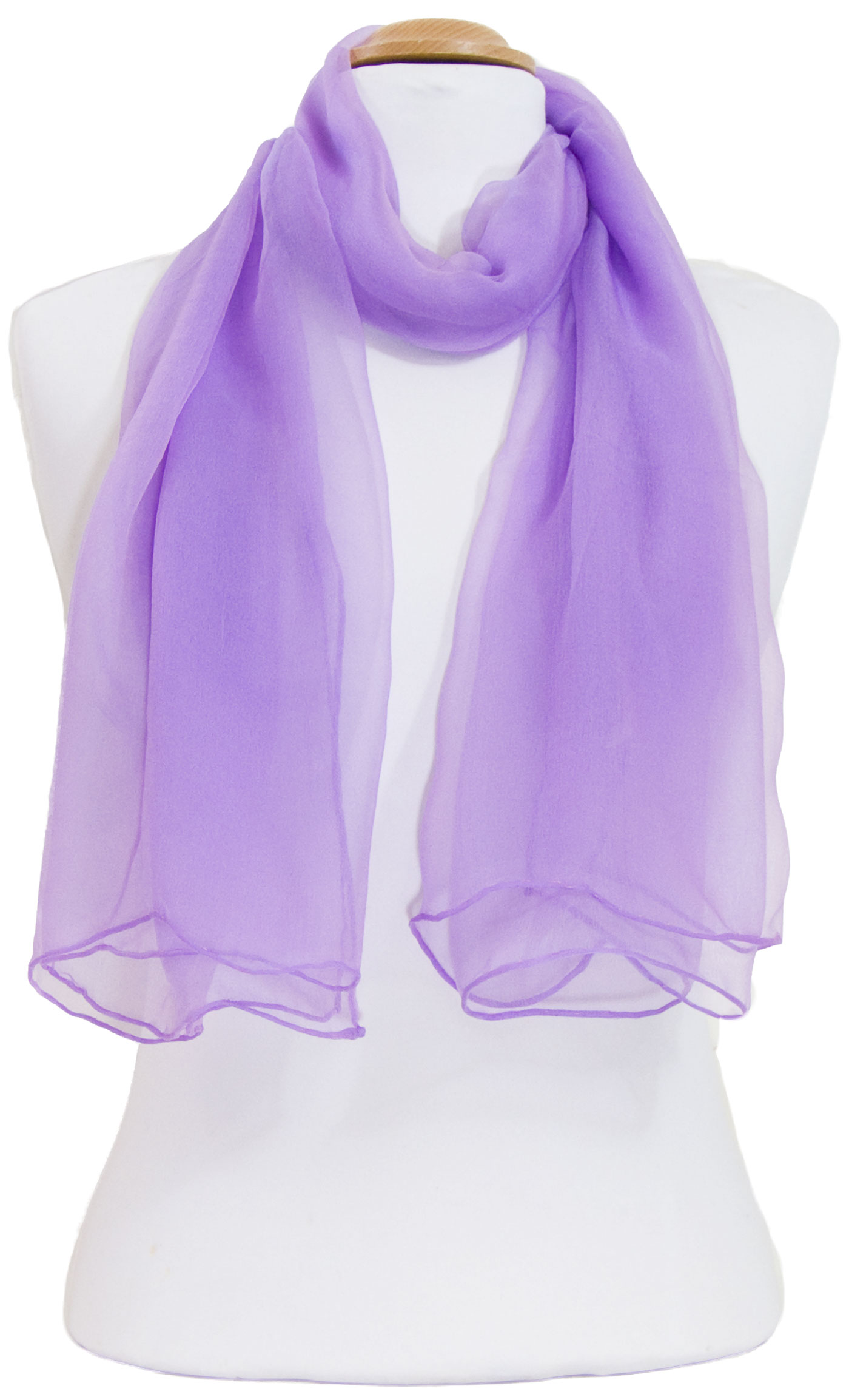 Foulard mauve mousseline de soie 2