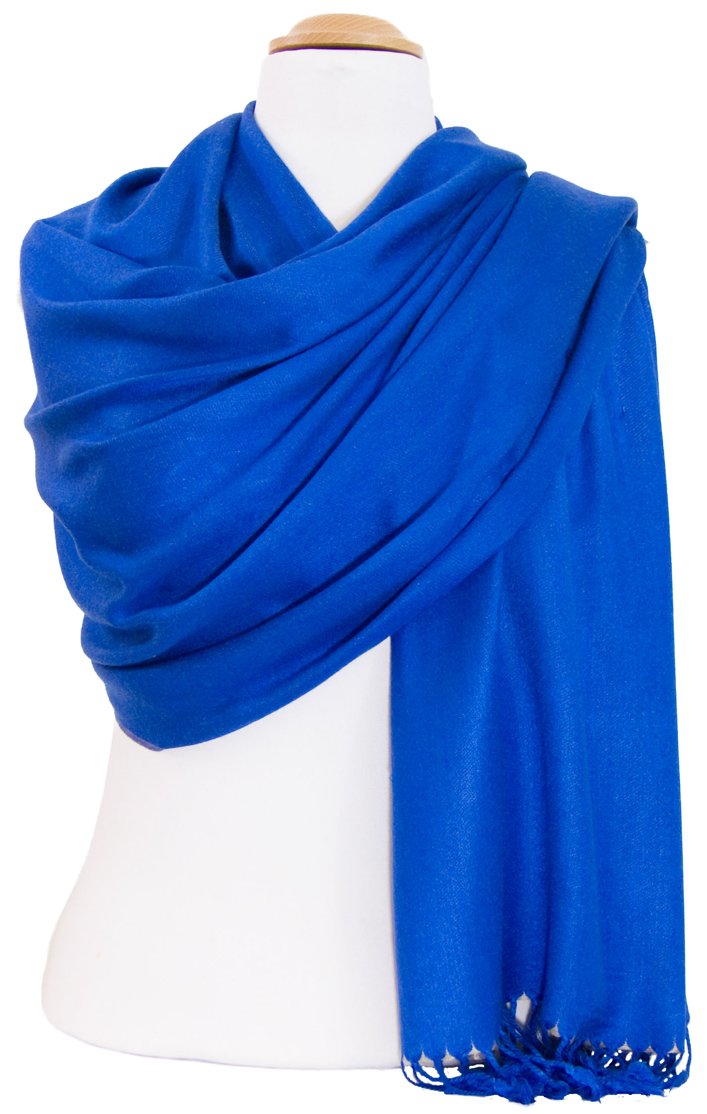Etole bleu roi beige pashmina réversible 3