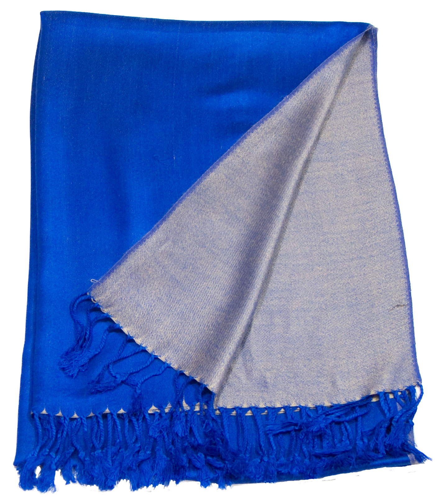 Etole bleu roi beige pashmina réversible 5