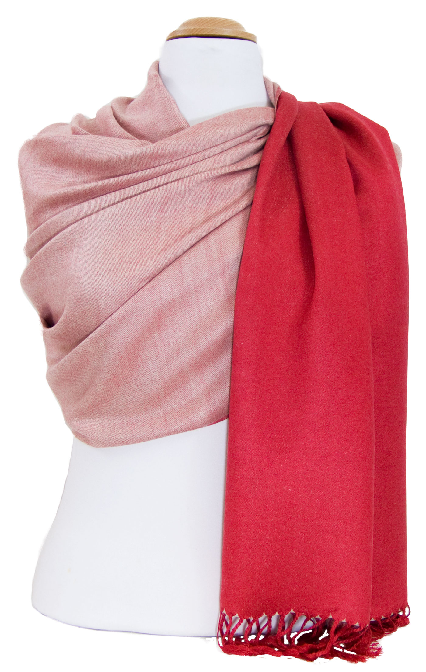 Etole rouge écru   pashmina réversible 1