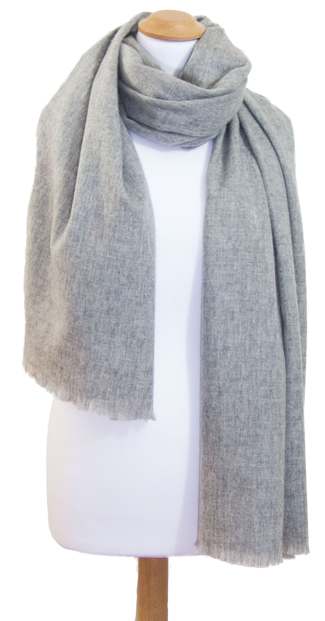 Etole cachemire laine gris clair 2