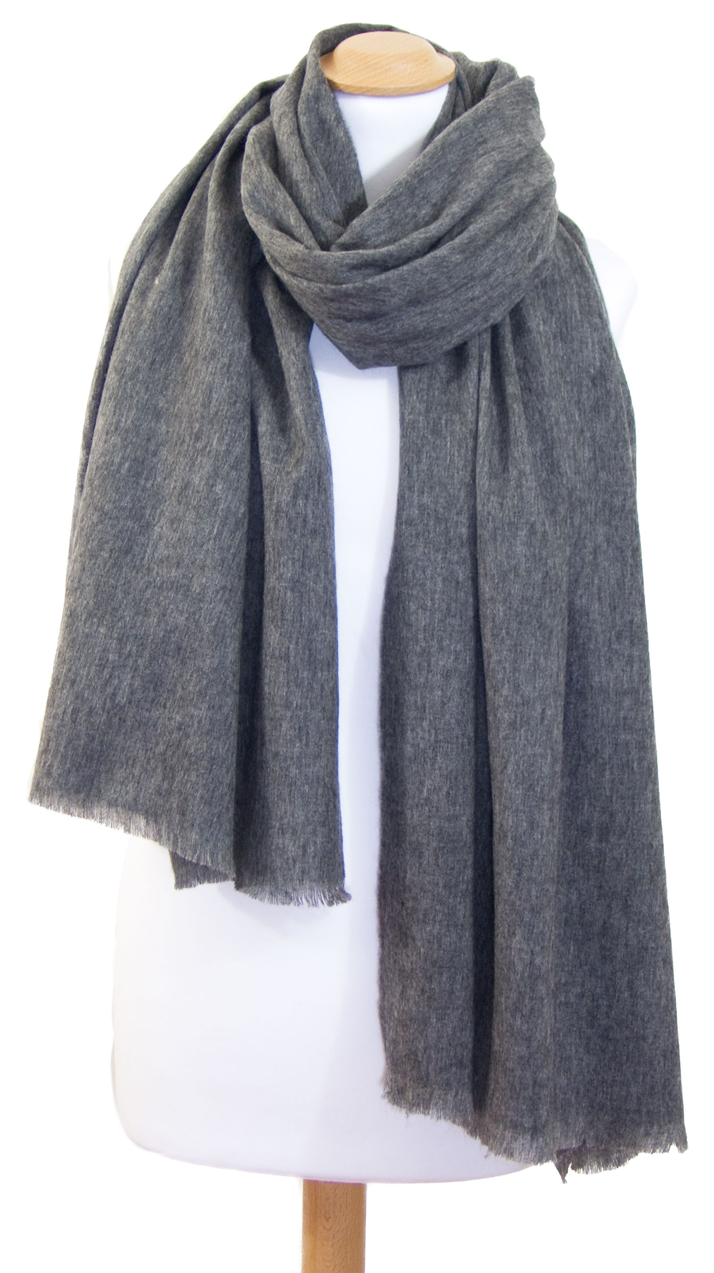 Etole cachemire laine gris fonce 2