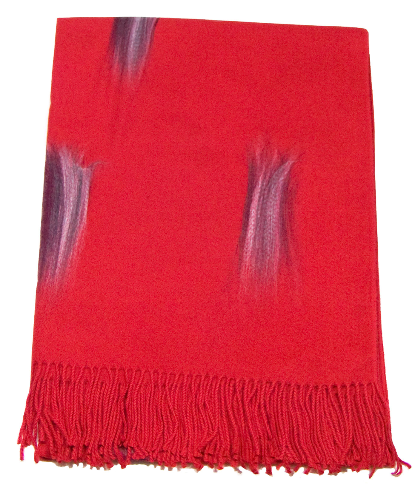 étole rouge cachemire laine plume 1
