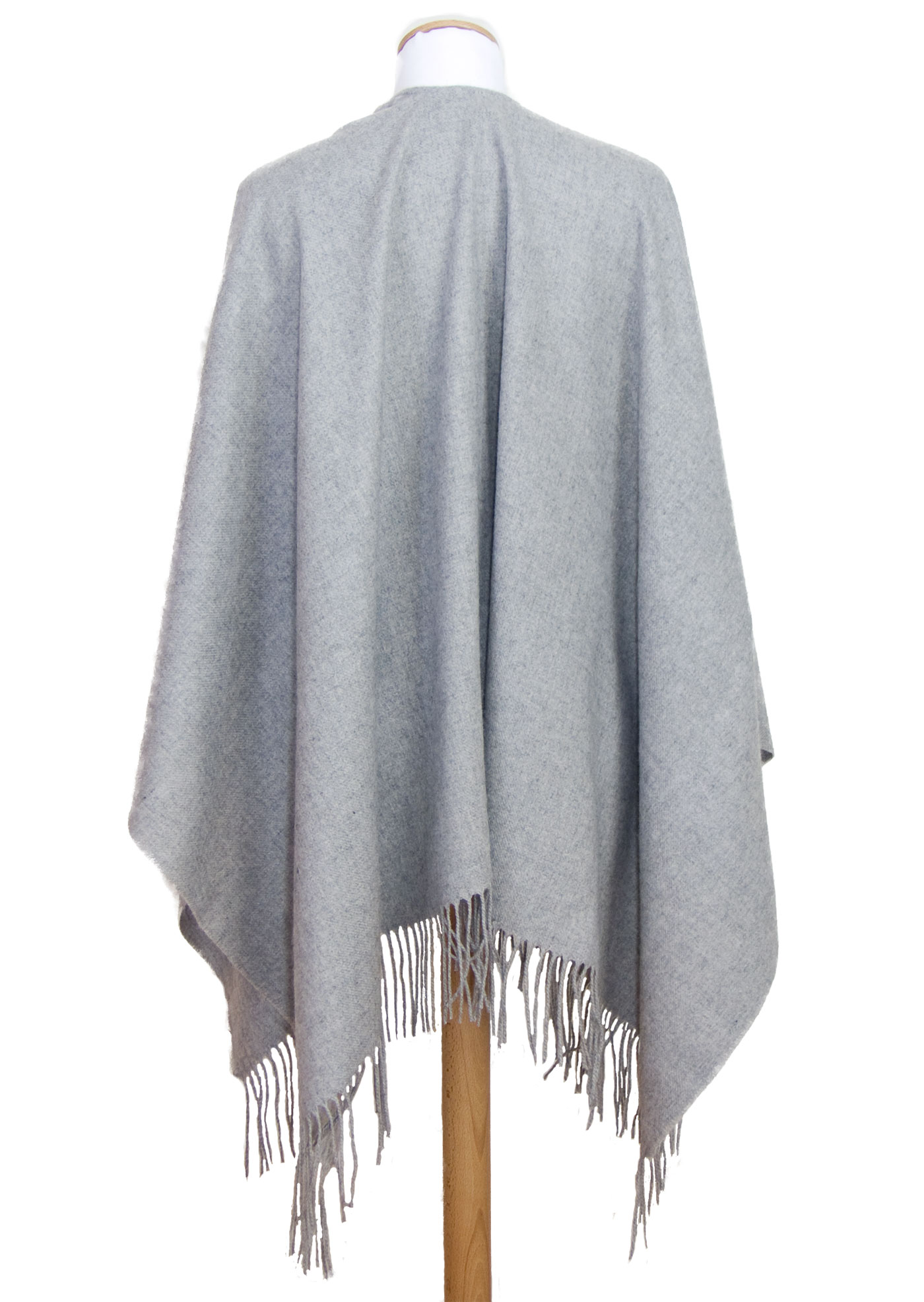 poncho cachemire laine gris 3