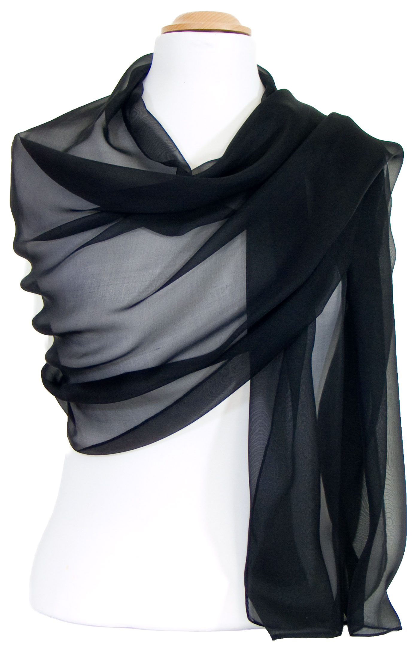 2x unicolore Mousseline écharpe foulard châle longue doux wickeltuch étole noir