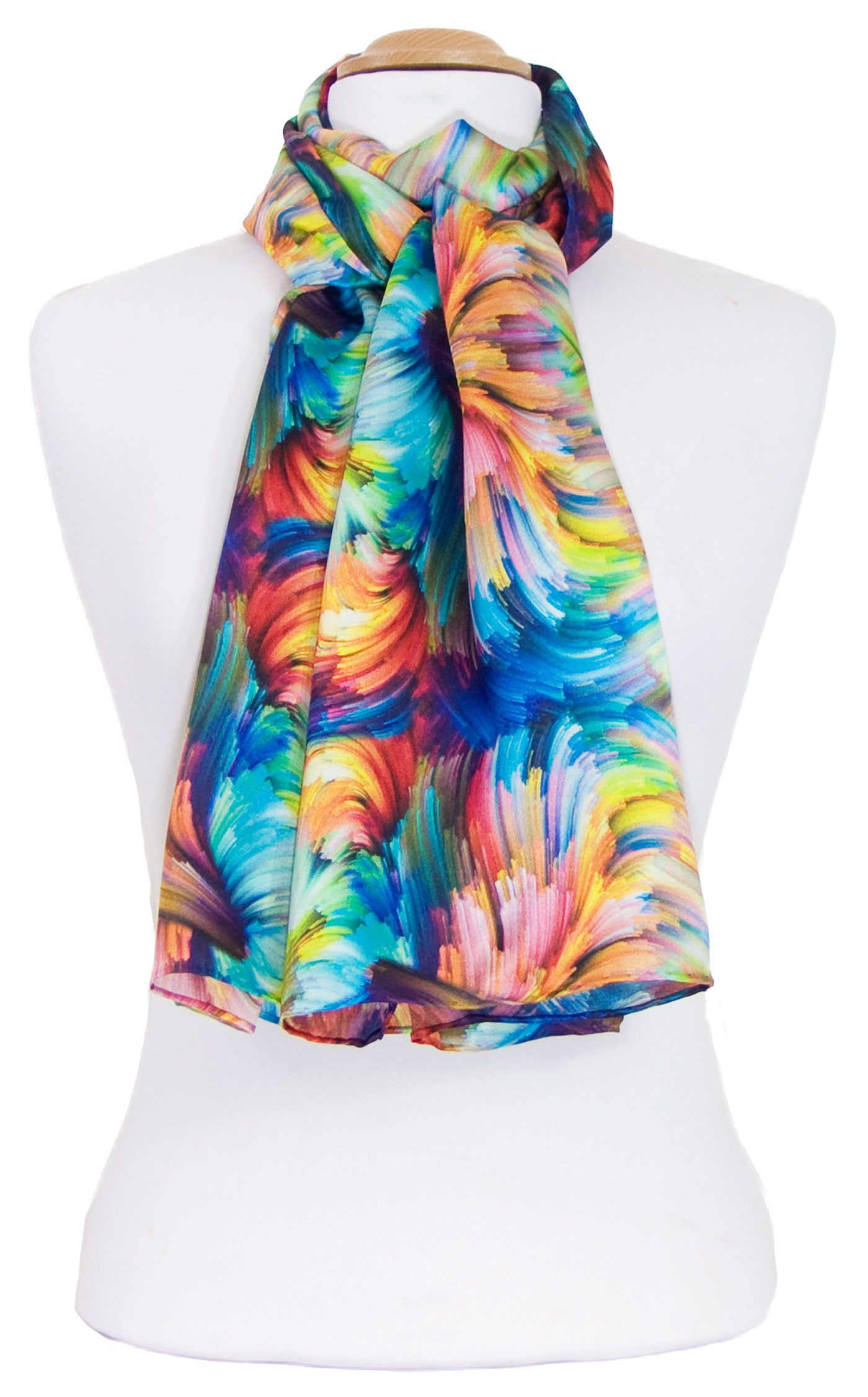 foulard écharpe soie bleu volutas