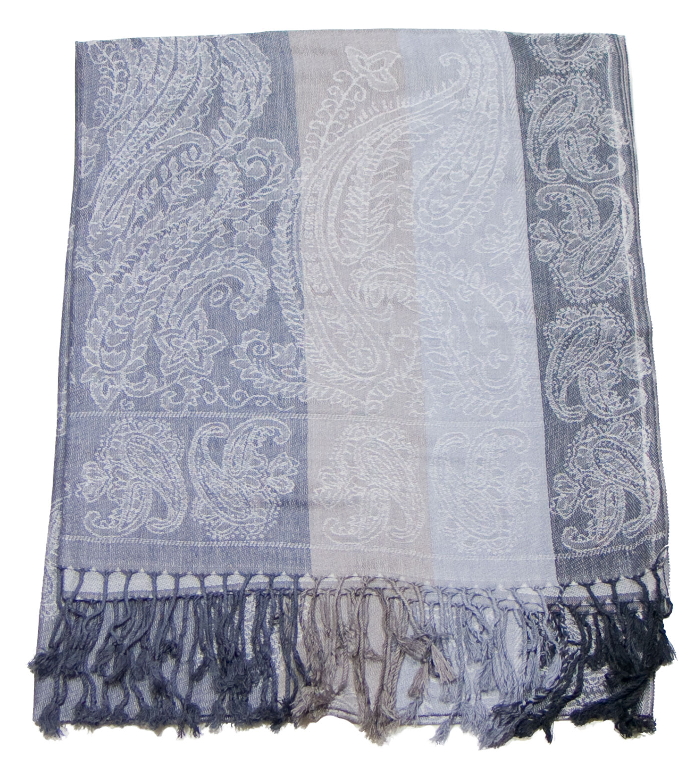 étole femme pashmina gris beige rayures neila