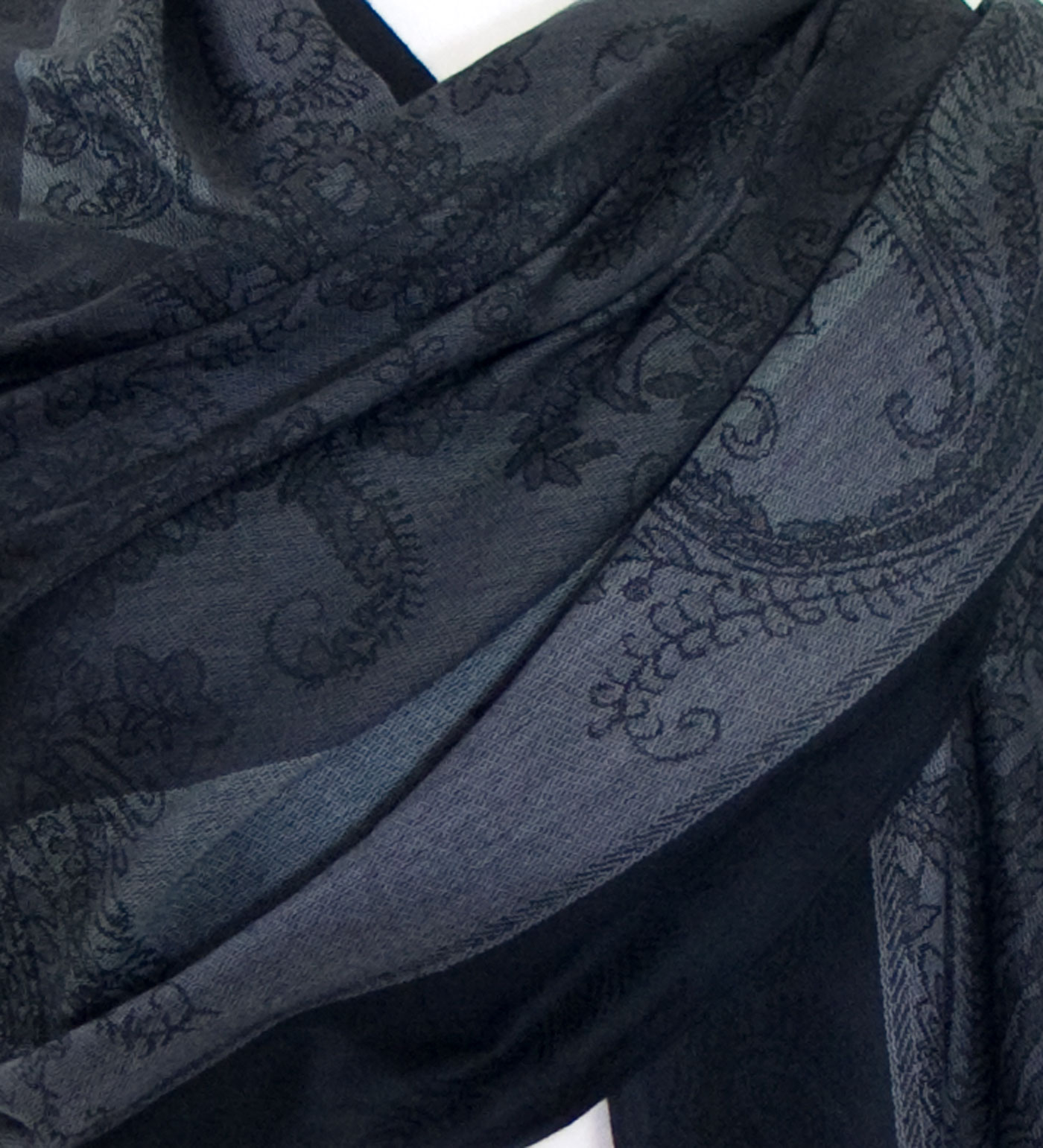 étole pashmina rayures noir anthracite neila