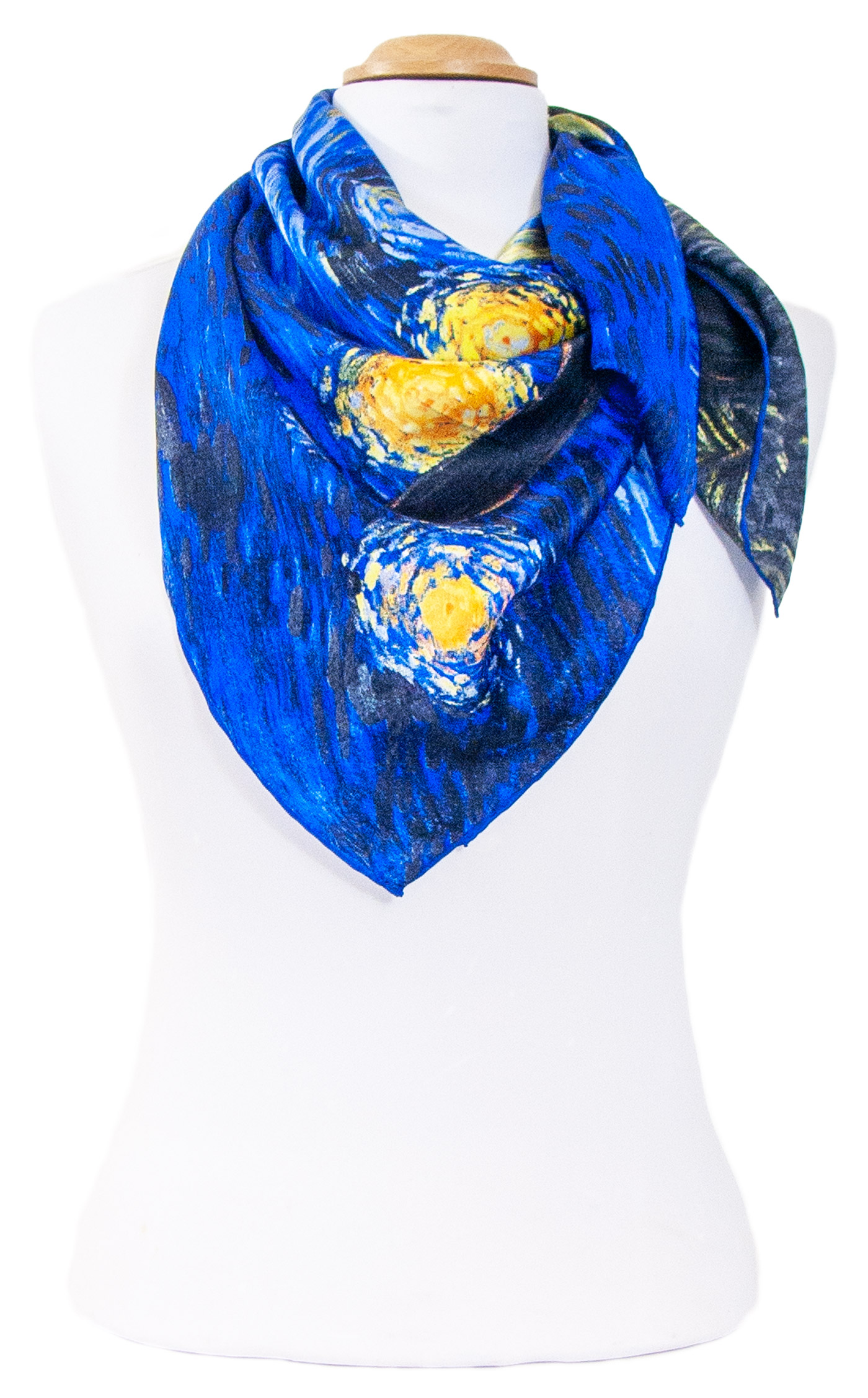foulard femme en soie carré tableau nuit étoilée Van Gogh