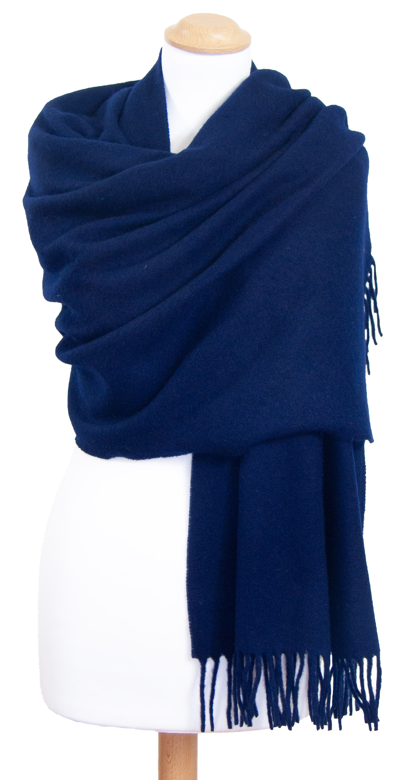étole bleu navy laine pour femme fabriquée en France