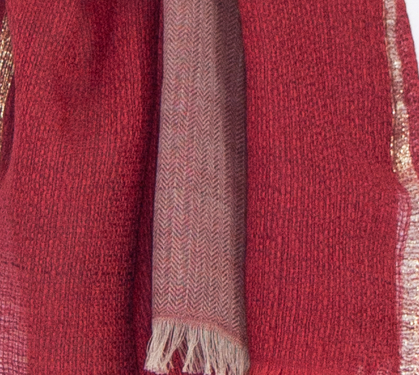 echarpe rouge laine lurex femme