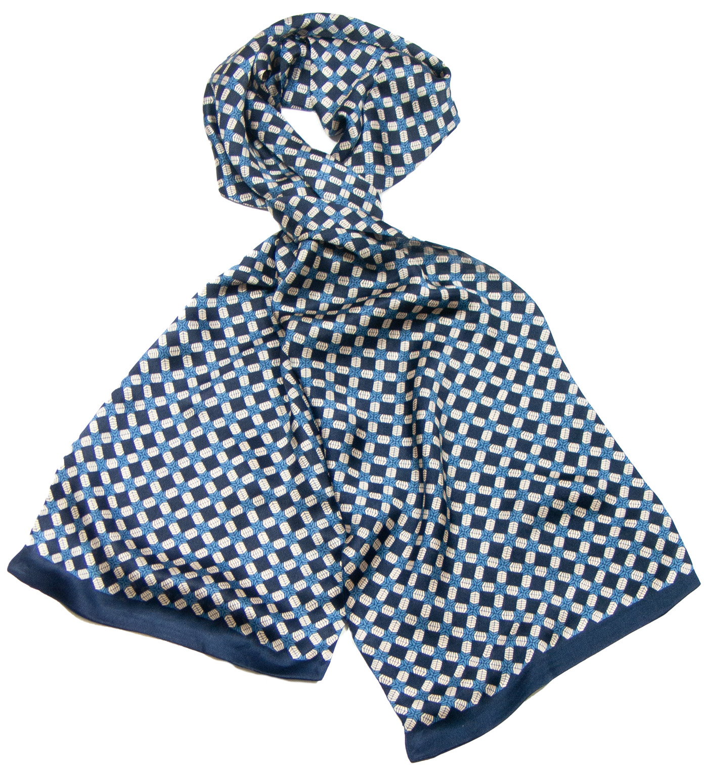 Foulard soie homme bleu marine Lionel